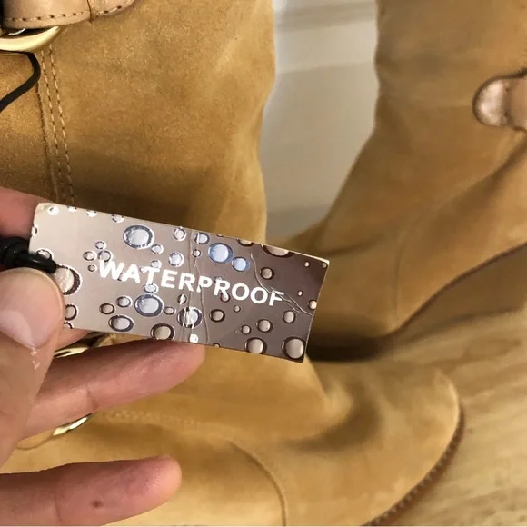 NWT Cole Haan NIKE Air Michelle Shearling Boots Waterproof suede Lamb sheep fur - Picture 5 of 14